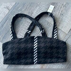 Black and Gray Houndstooth Sports Bra